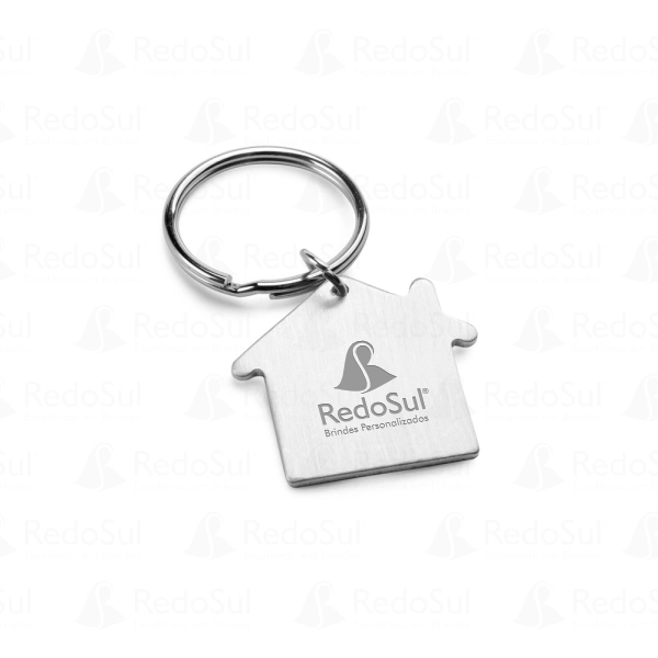 Chaveiro Metálico Personalizado Formato de Casa Chaveiro Metálico Personalizado Formato de Casa